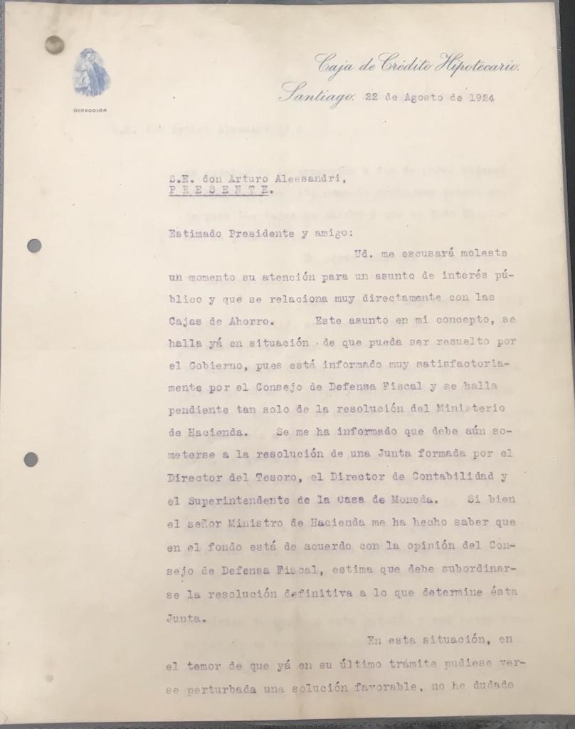 Carta de Luis Barros Borgoño a Arturo Alessandri Palma 