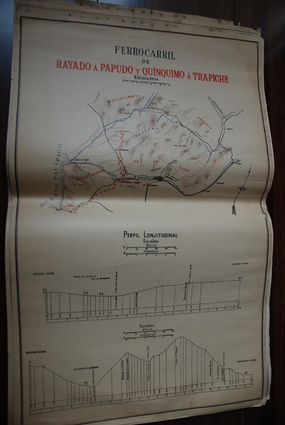 Ferrocarril Rayado Papudo Quinquimo Trapiche 1910 Plano