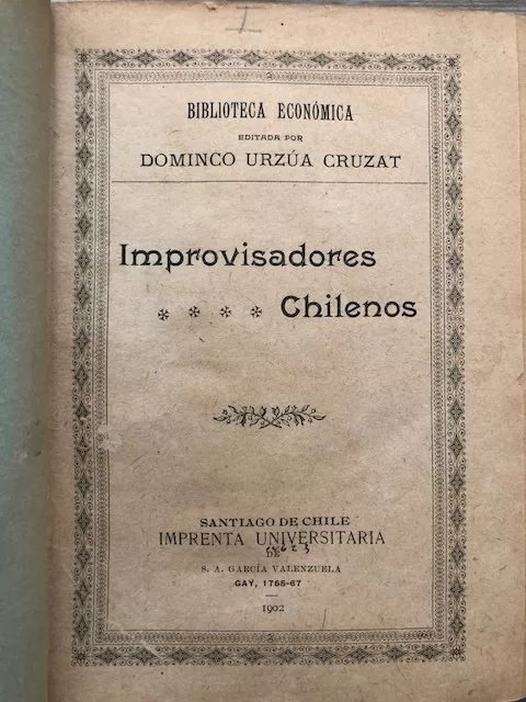 Domingo Urzúa Cruzat. Los improvisadores