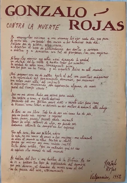 Gonzalo Rojas. Contra la muerte