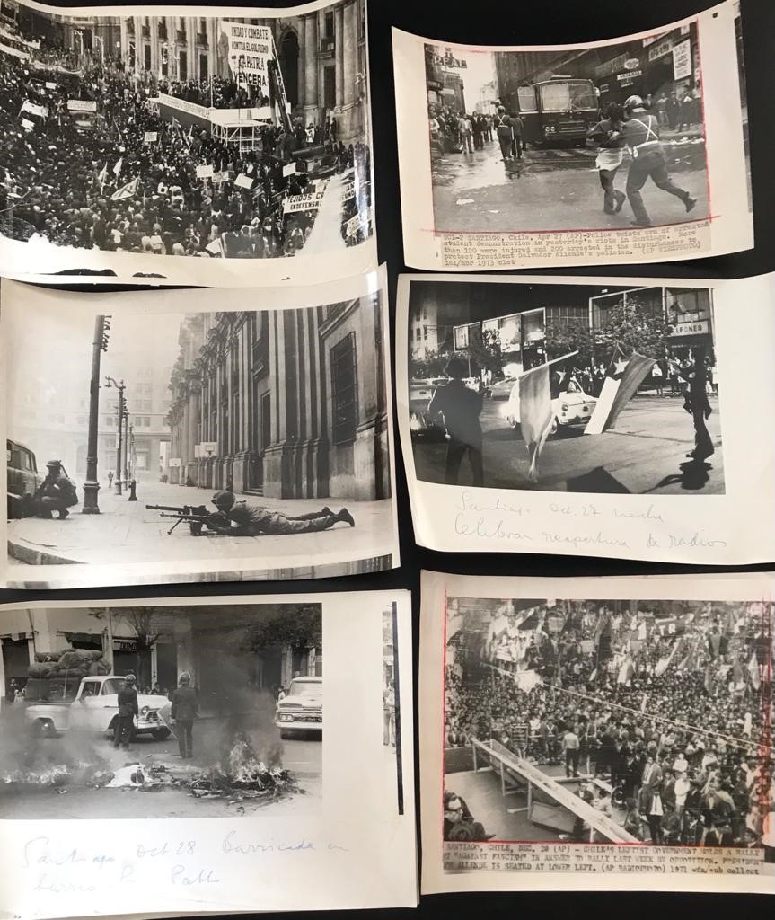 10 Fotografias de protestas en Santiago en 1973. 