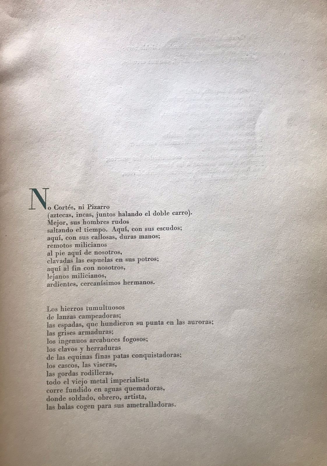 Nicolás Guillén. España. Poema en cuatro angustias y una esperanza