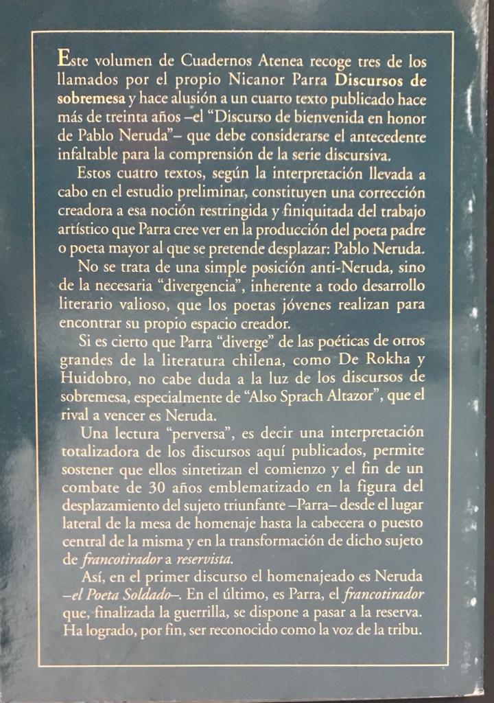 Nicanor Parra 	Discursos de Sobremesa