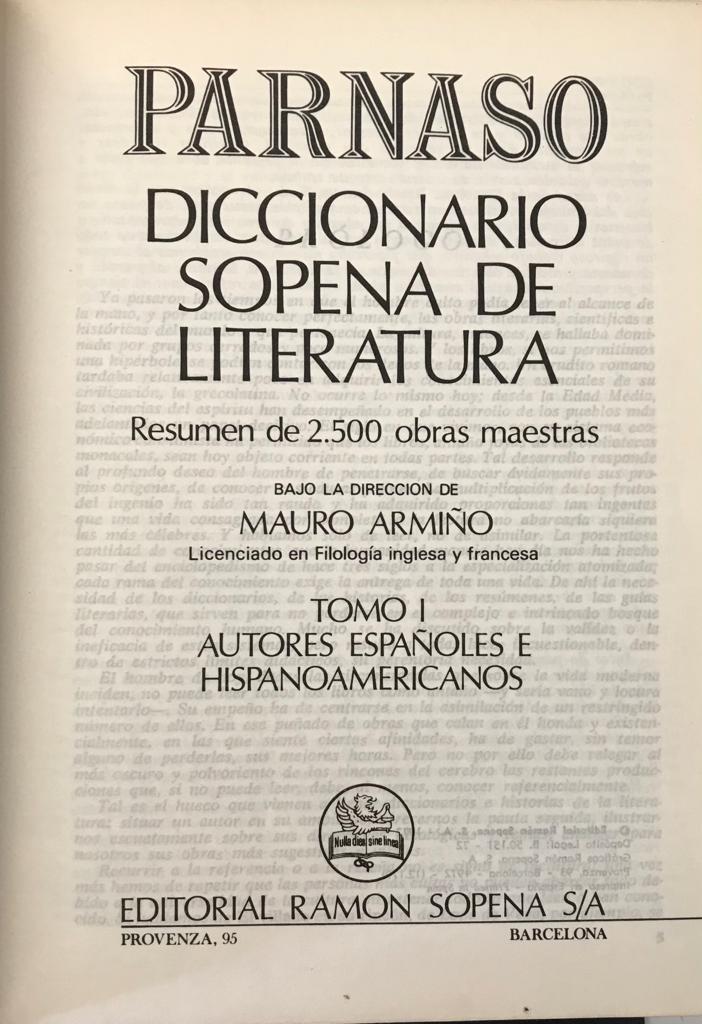 Mauro Armiño (dirección) 	Diccionario Sopena de Literatura