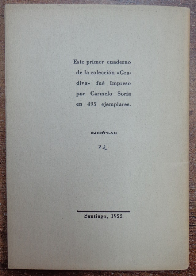 Gradiva. Cuadernos antologicos de poesia. Gisele Prassinos, Braulio Arenas, Giorgio de Chirico