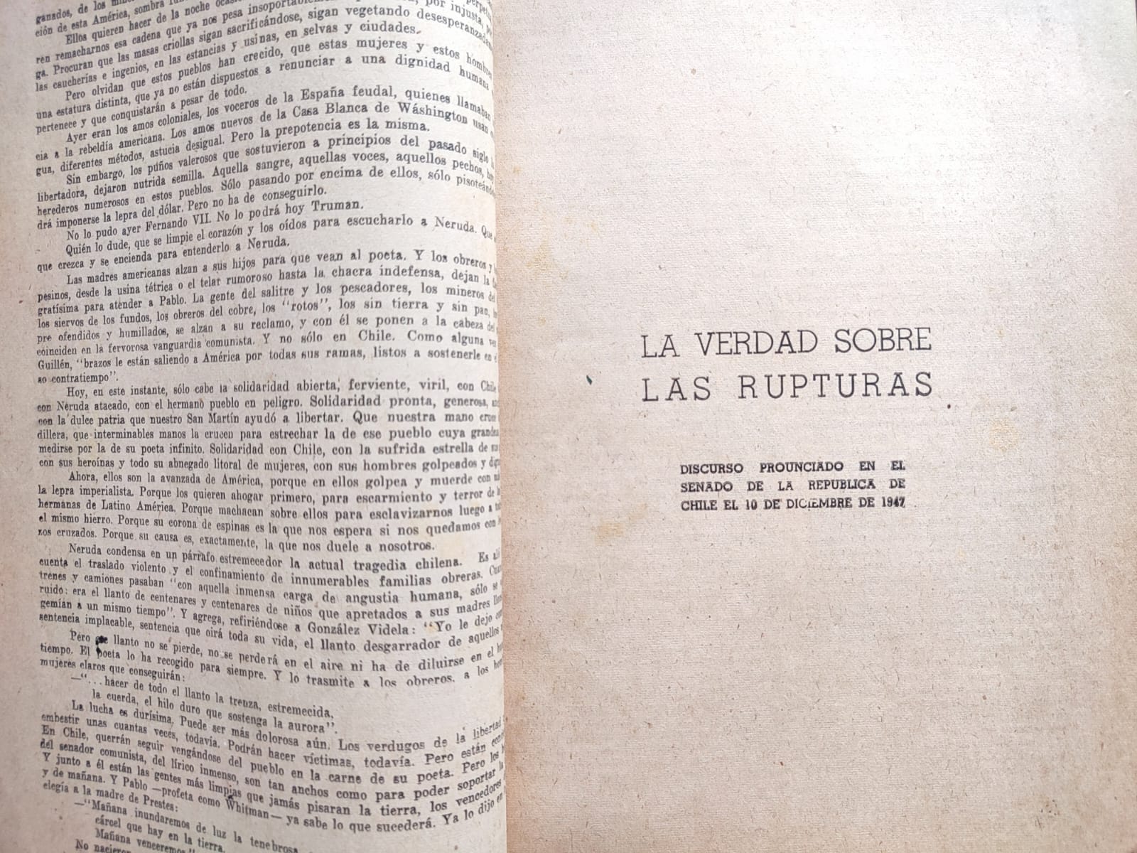 Pablo Neruda.	Yo acuso. La verdad sobre las rupturas, Carta Íntima.