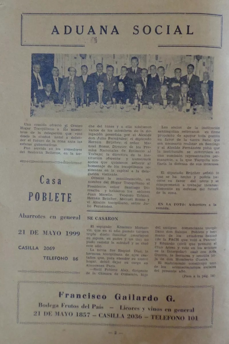 Tocopilla N°1.- Año I.- Santiago, 29 de septiembre de 1960