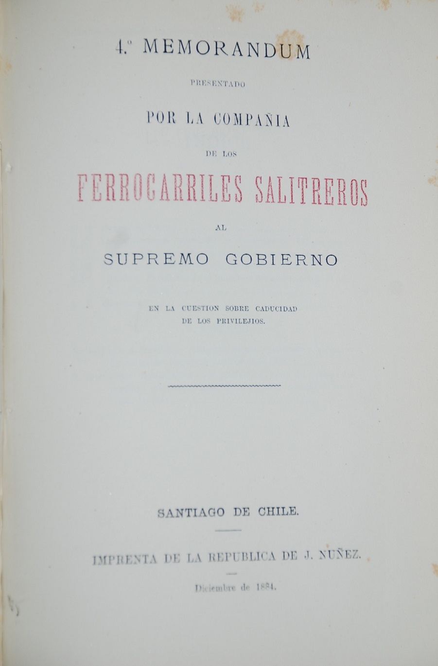 Compañía de Ferrocarriles Salitreros Limitada.