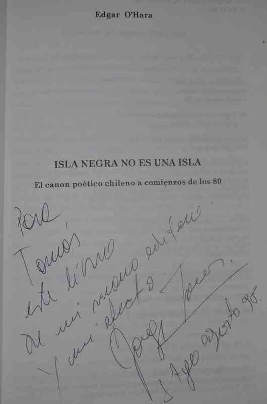 Edgar O'Hara - Isla Negra no es una Isla: El Cánon Poético Chileno a Comienzos de los Ochenta, Entrevistas