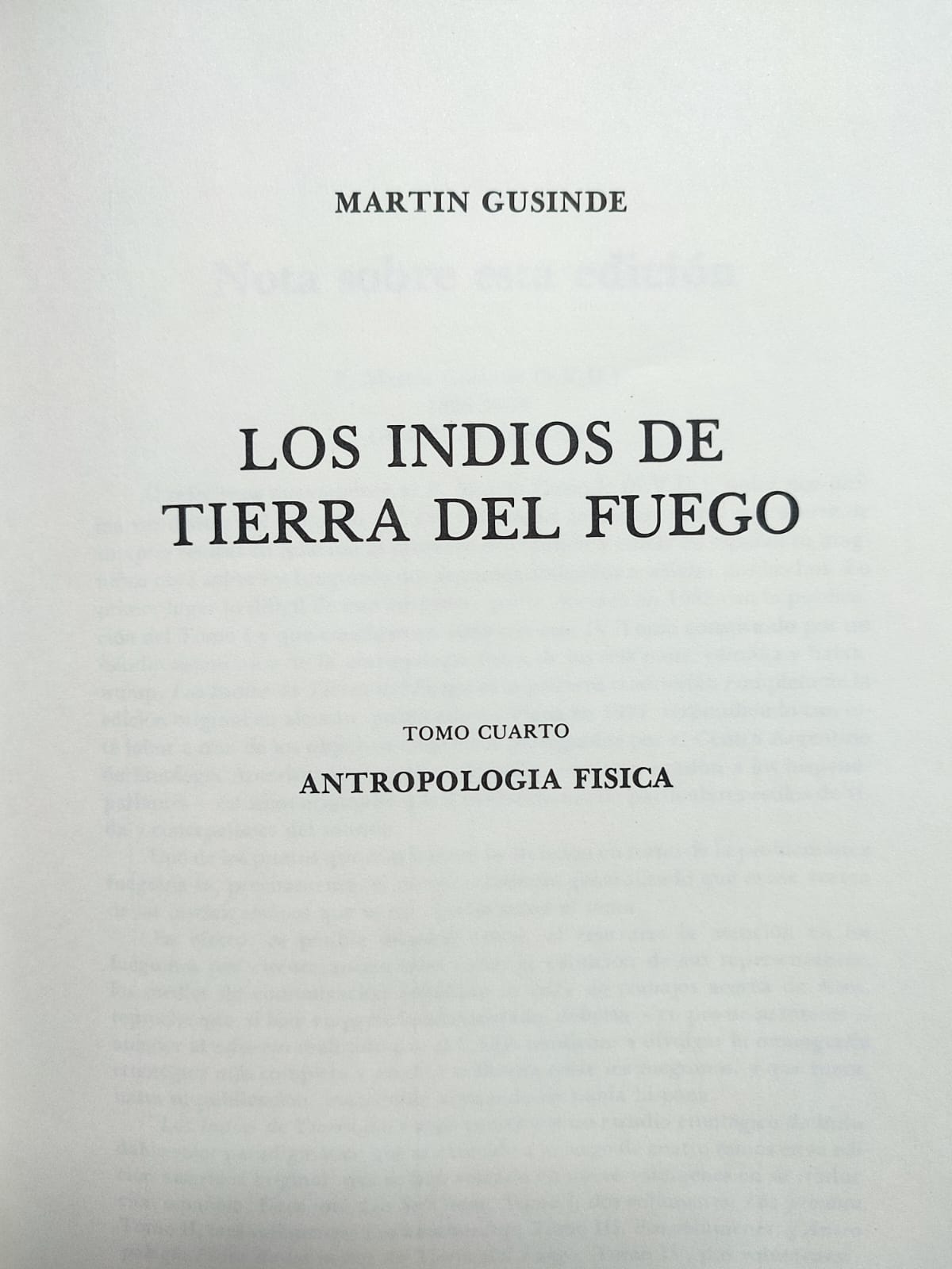 Martín Gusinde. Los Indios de Tierra del Fuego.  