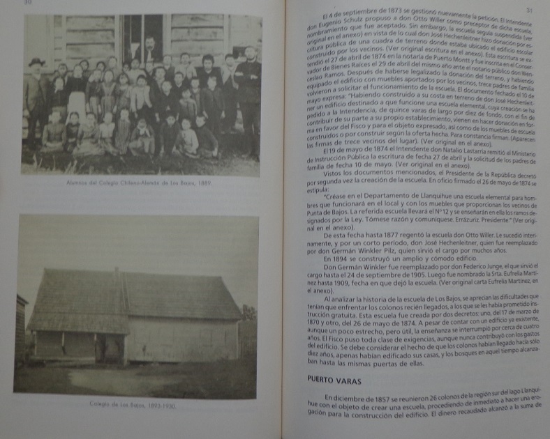 Emilio Held Winkler. Crónica de las primeras escuelas fundadas por los colonos alemanes en la colonia de Llanquihue