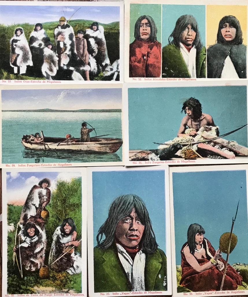 19 postales de Indigenas fueguinos- Estrecho de Magallanes 