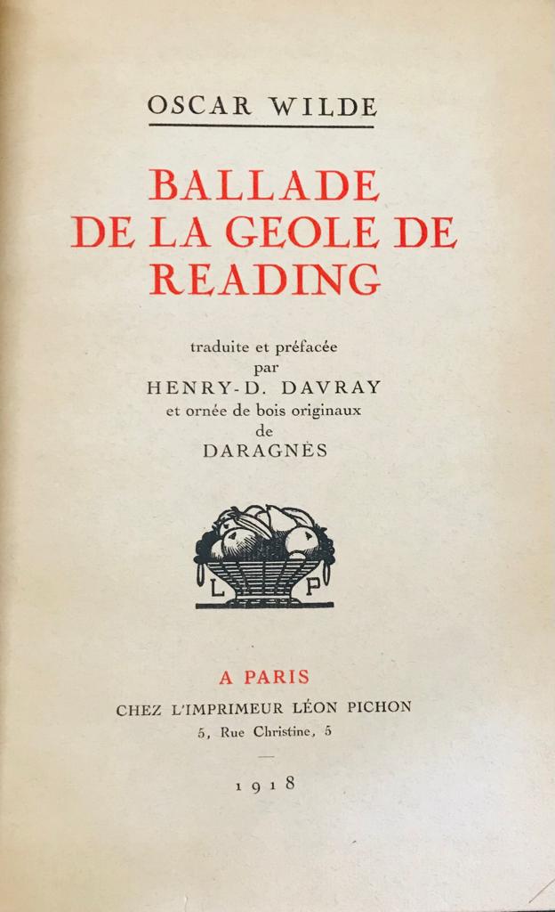 Oscar Wilde	Ballade de la geole de reading