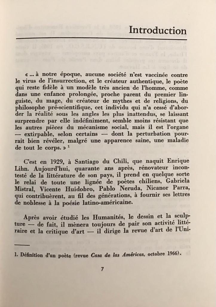 Enrique Lihn 	Le Chambre Noire 