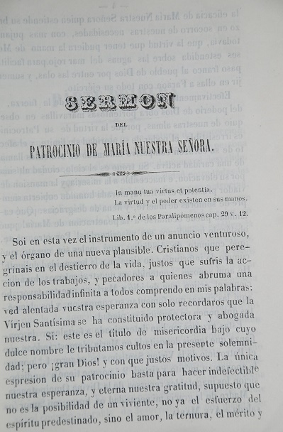 Mariano Garramuño - Sermon del patrocinio de maria santisima nuestra señora