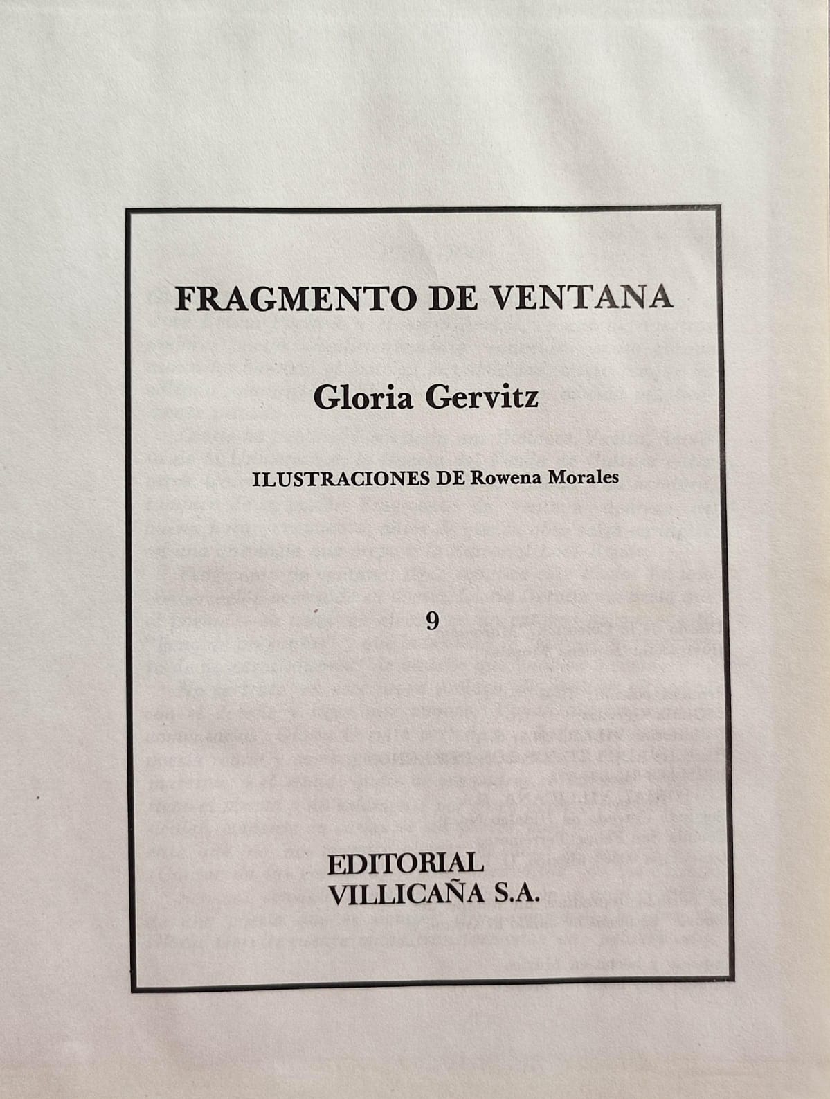 Gloria Gervitz.	Fragmentos de ventana.