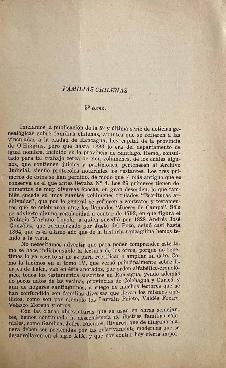 Guillermo de la Cuadra Gormaz	Familias Chilenas Tomo V