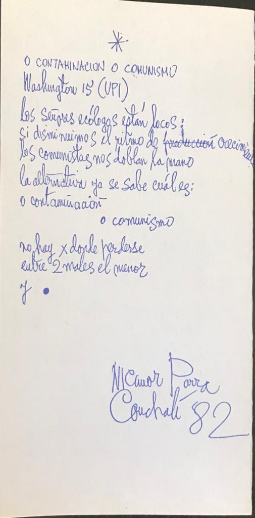 Ecopoemas de Nicanor Parra