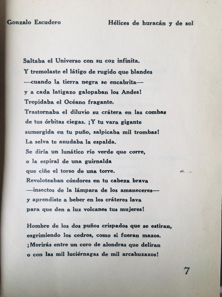 Gonzalo Escudero.	hélices  de huracán y de sol.