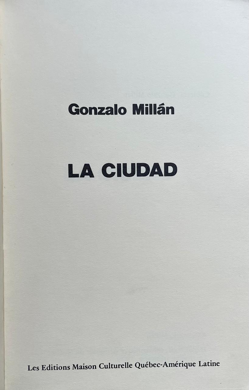 Gonzalo Millán. La ciudad