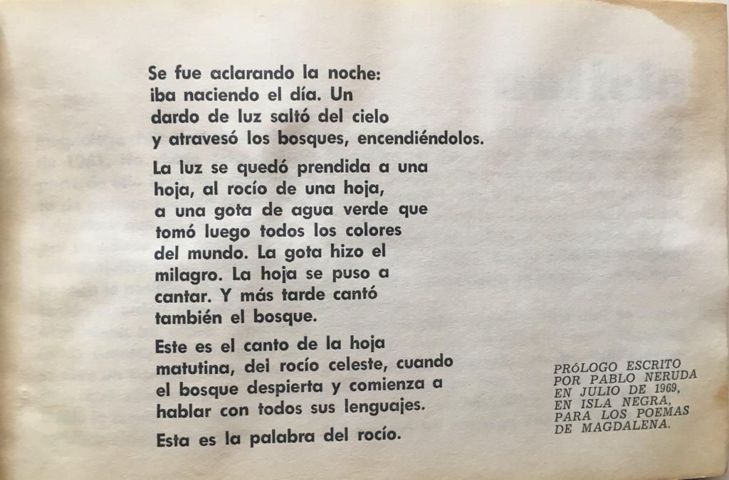 Magdalena (Magdalena Max-Neef De Amesti). La palabra del rocío.