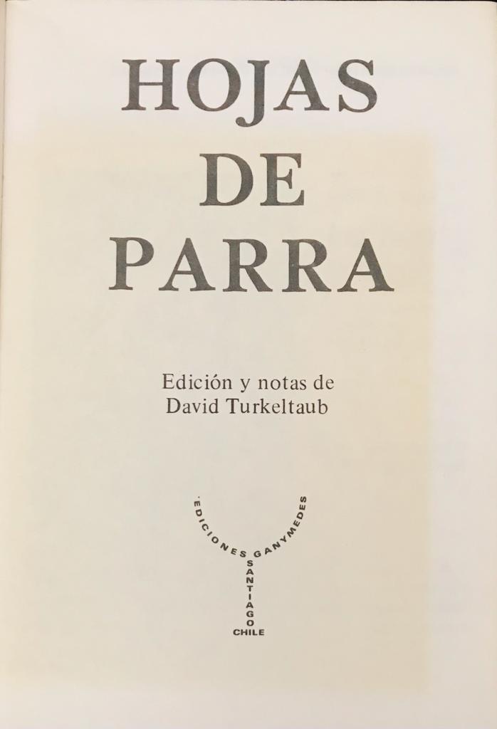 David Turkeltaub (edición y notas)	Hojas de Parra