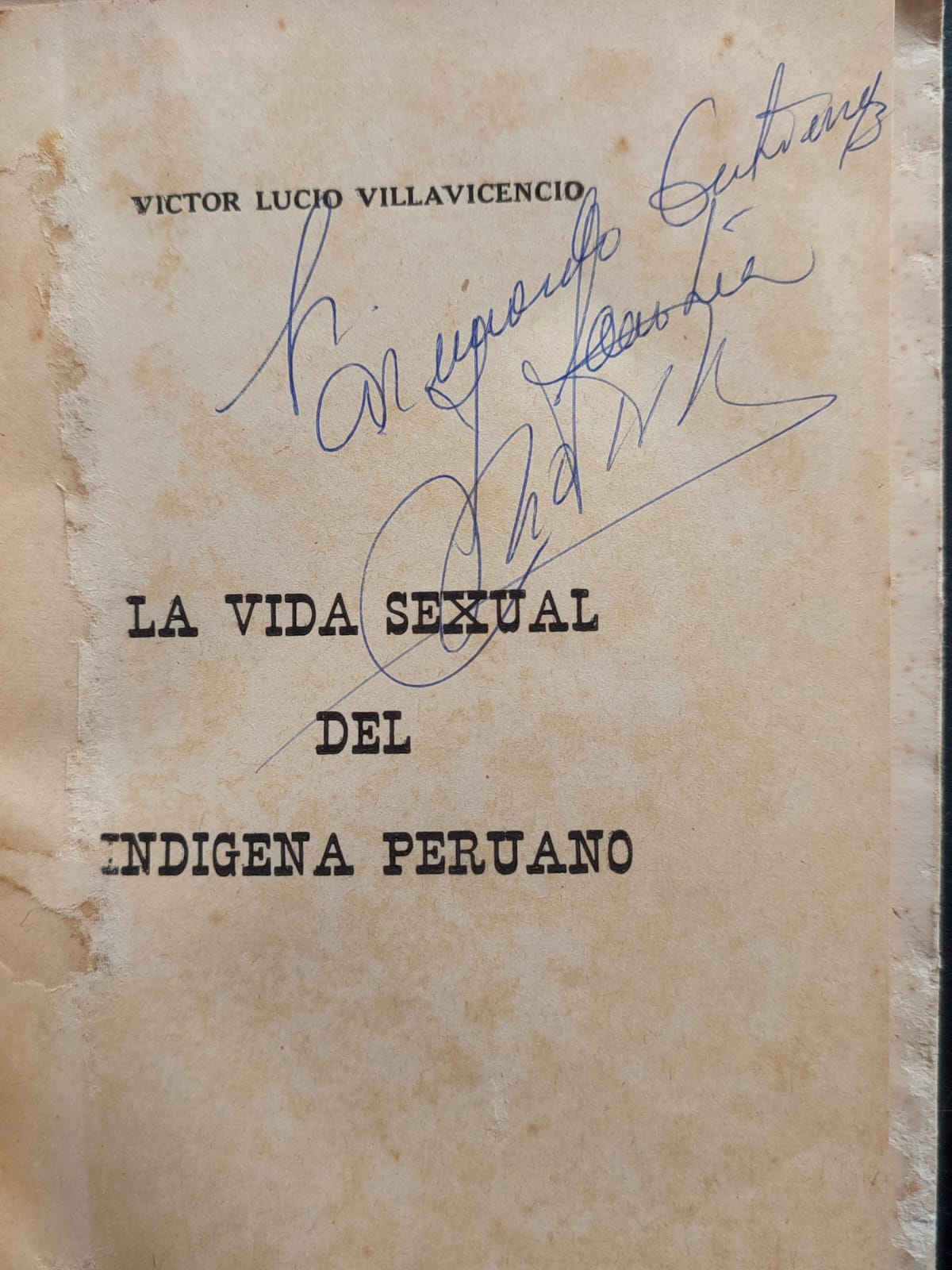 Victor Lucio Villavicencio La vida sexual del indígena peruano 