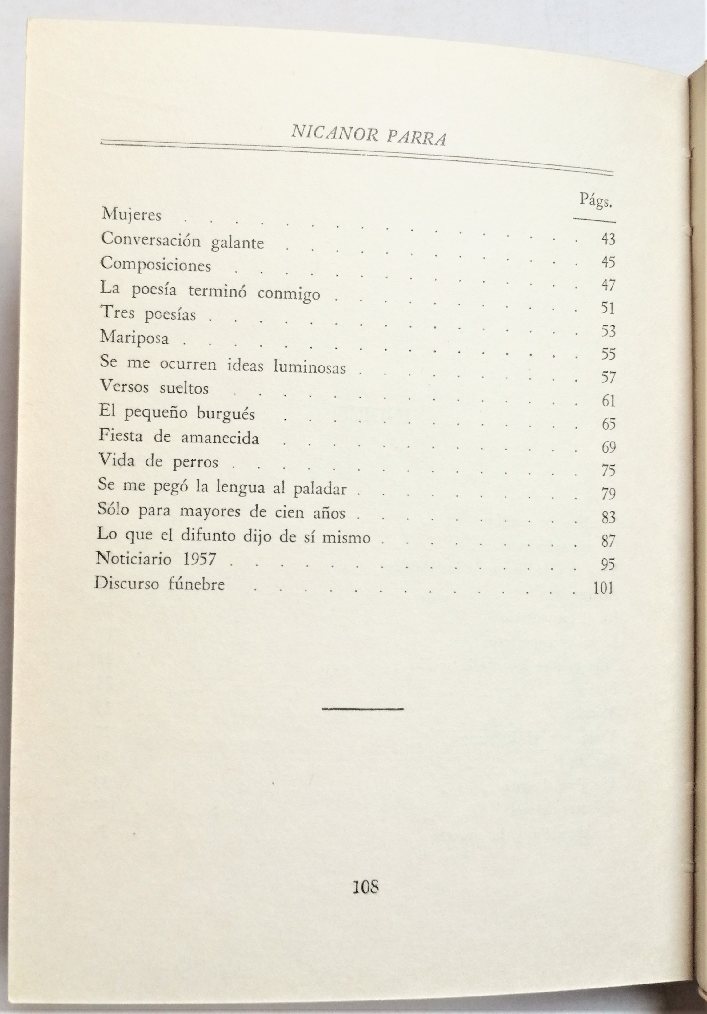 Nicanor Parra - Versos de salón 