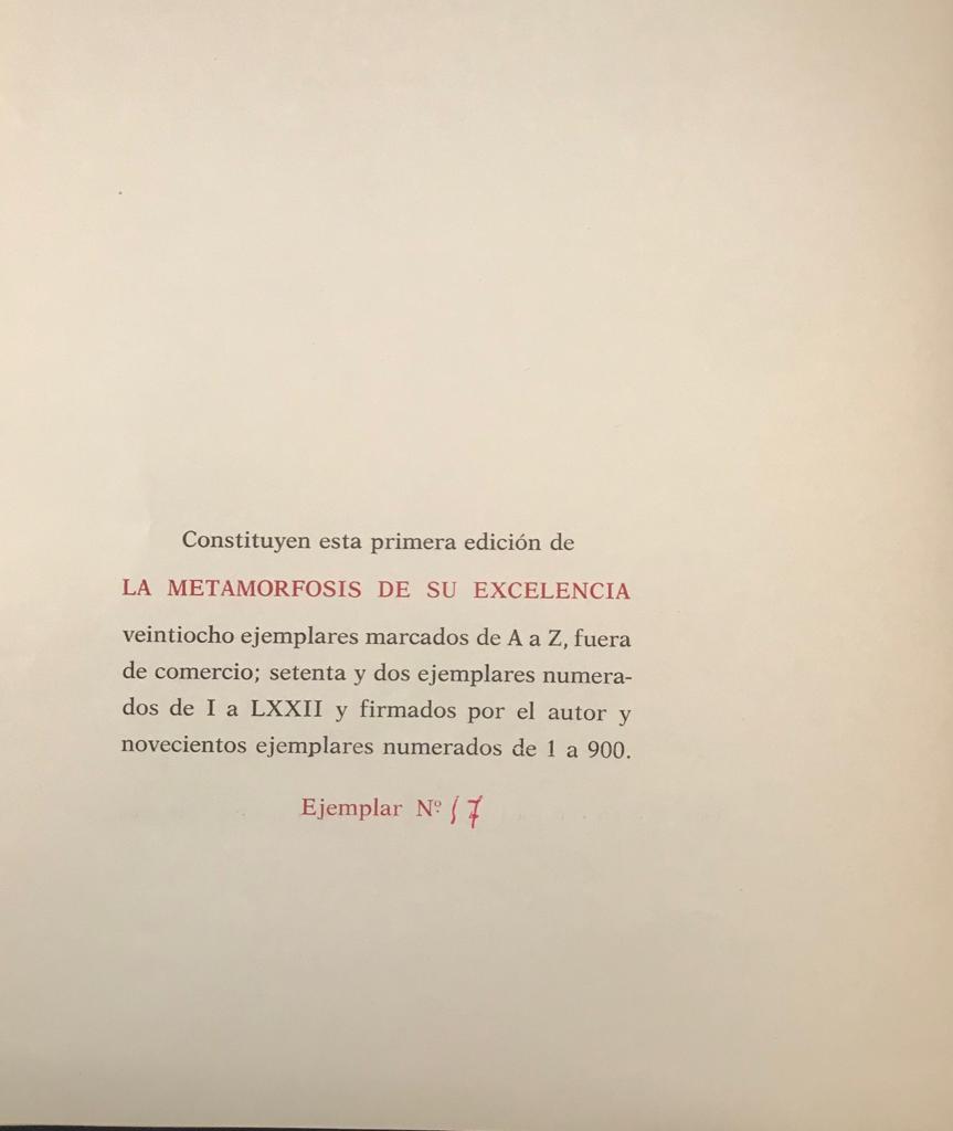 Jorge Zalamea. La Metamorfosis de su excelencia 