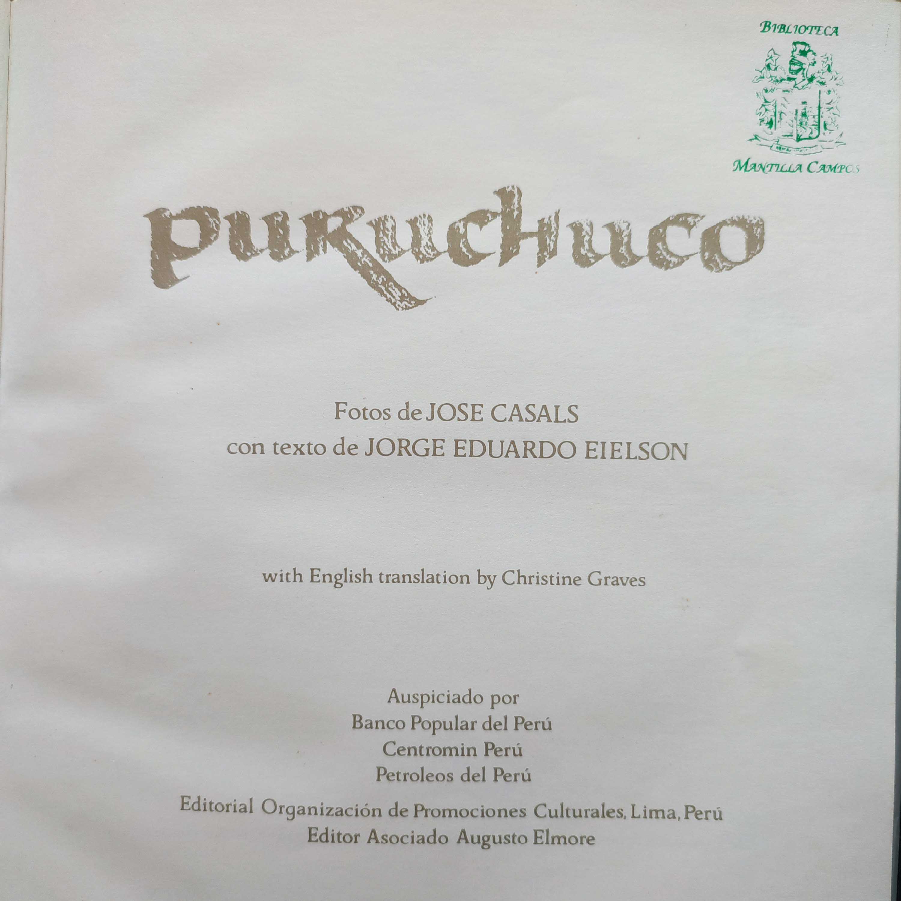 Jorge Eduardo Eielson (textos) Puruchuco 