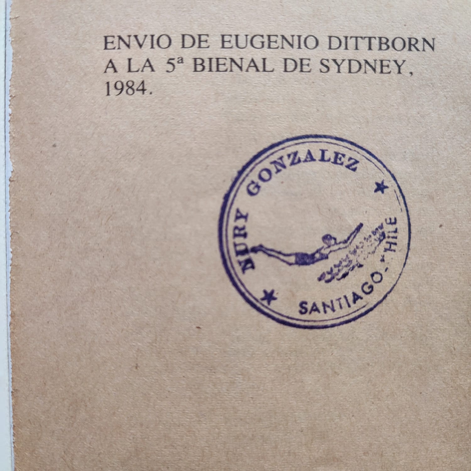 Eugenio Dittbornn	Envío de Eugenio Dittborn a la 5ta Bienal de Sydney: Un día entero de mi vida 