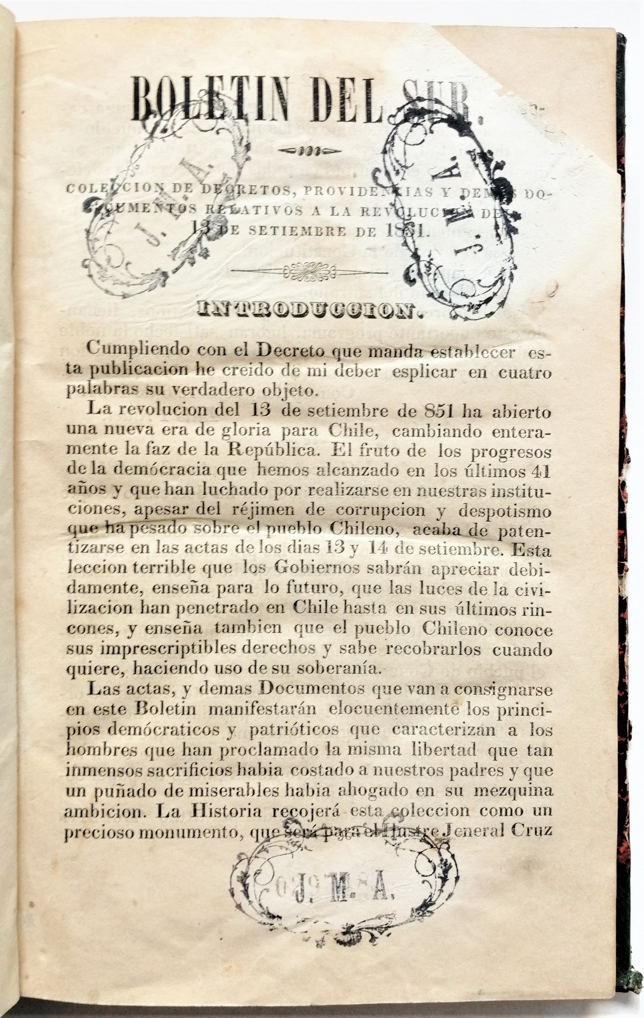 Pedro Félix Vicuña, Luis Pradel - Boletín del Sur