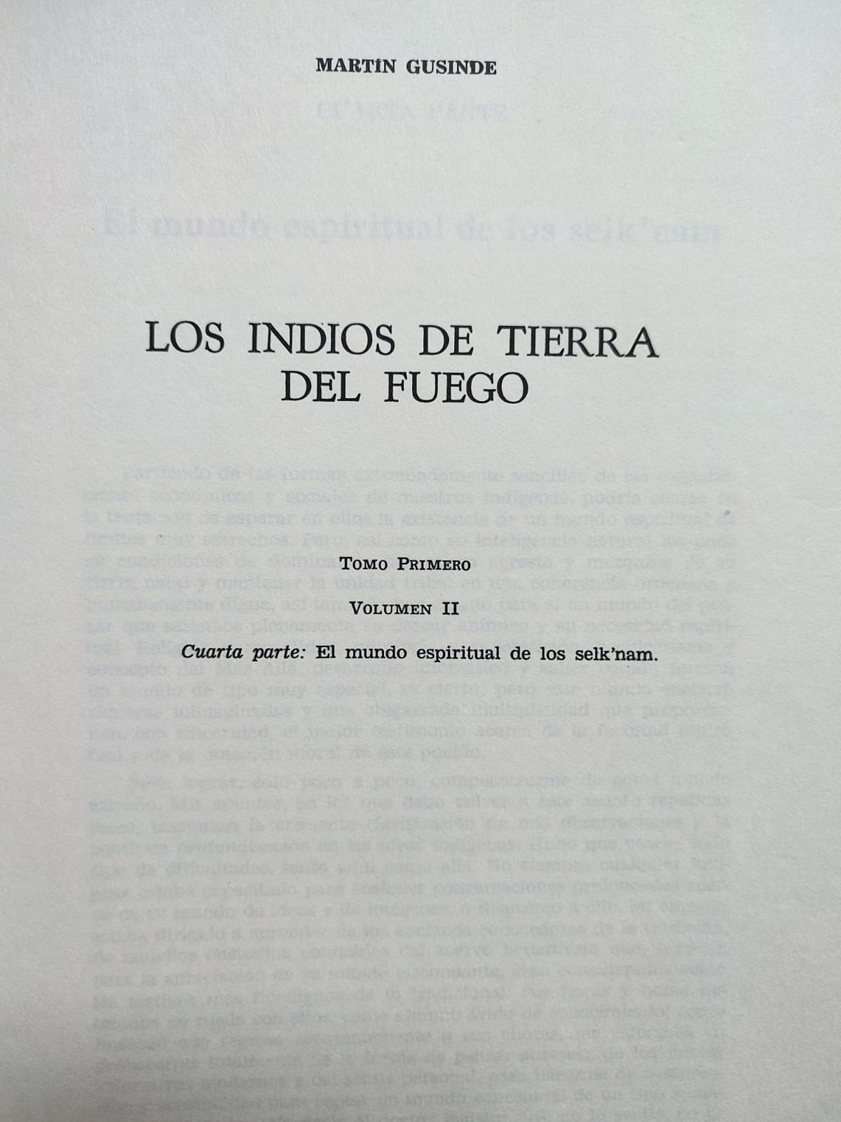 Martín Gusinde. Los Indios de Tierra del Fuego.  