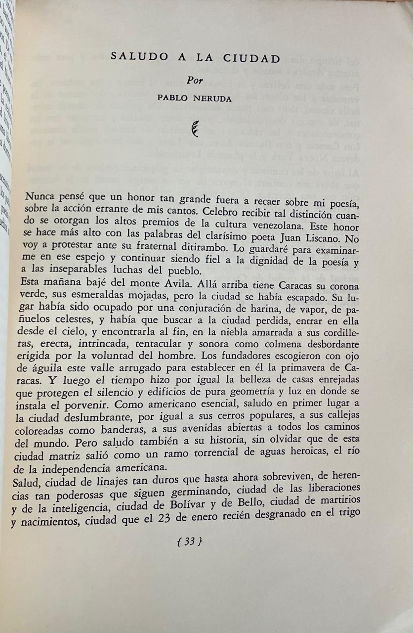 Juan Liscano, José Ramón Medina, Miguel Otero Silva, Luis Pastori y Rafael Pineda. 	Fuego de hermanos a Pablo Neruda 