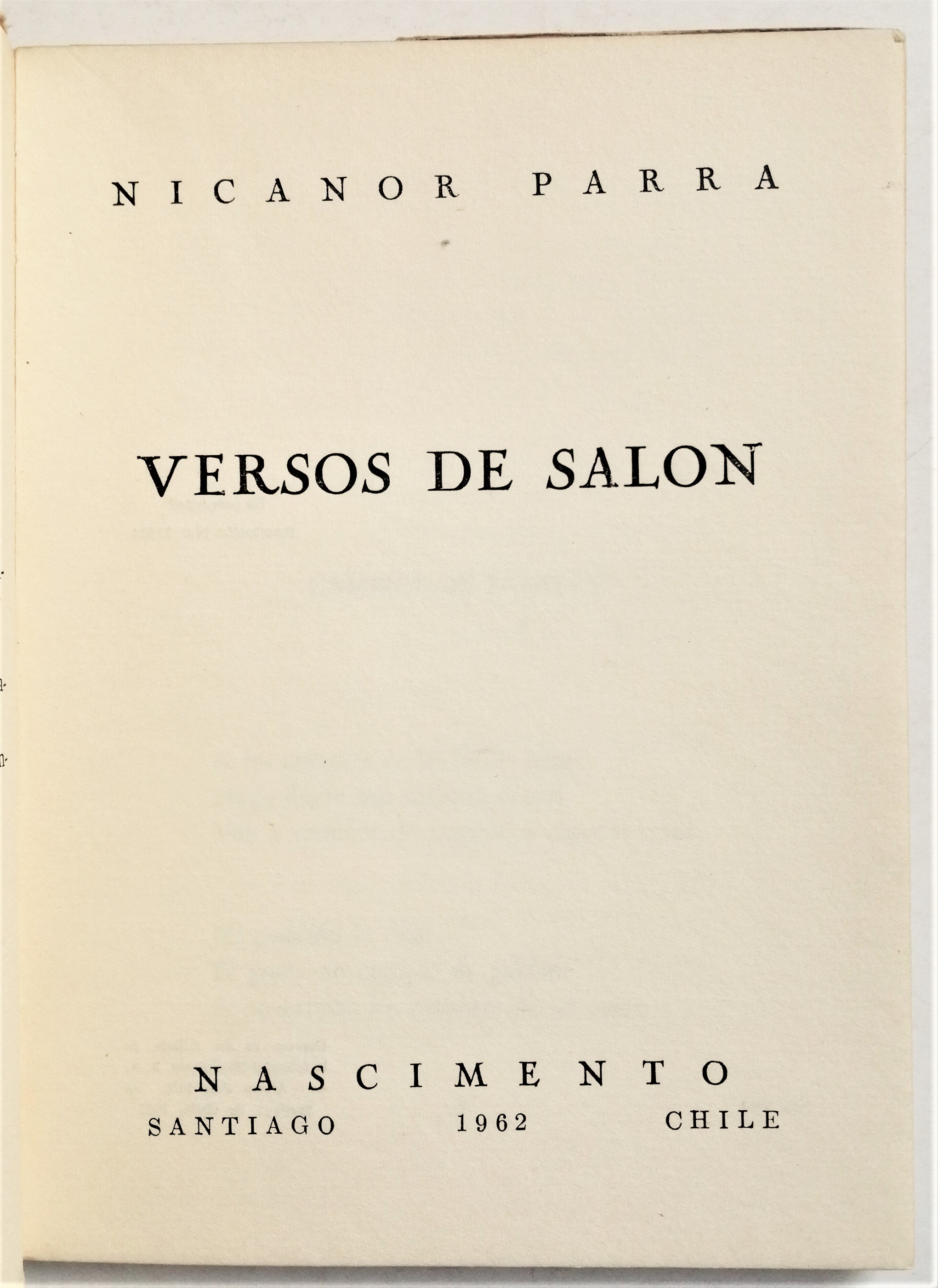 Nicanor Parra - Versos de salón 