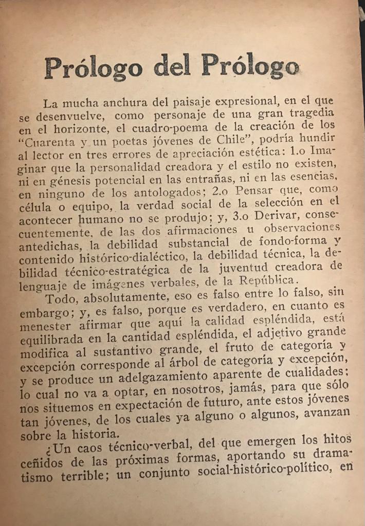 Pablo de Rokha	Cuarenta y un poetas jovenes de Chile 1910-1943