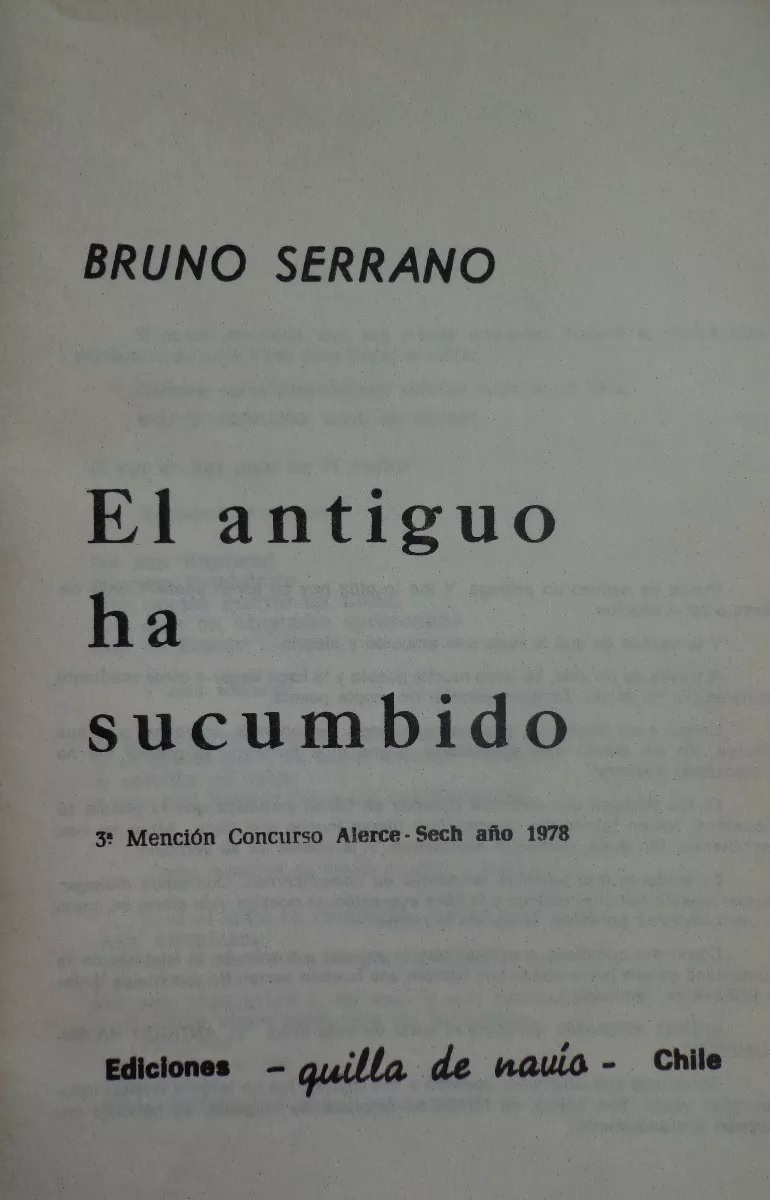 Bruno Serrano. El antiguo ha sucumbido