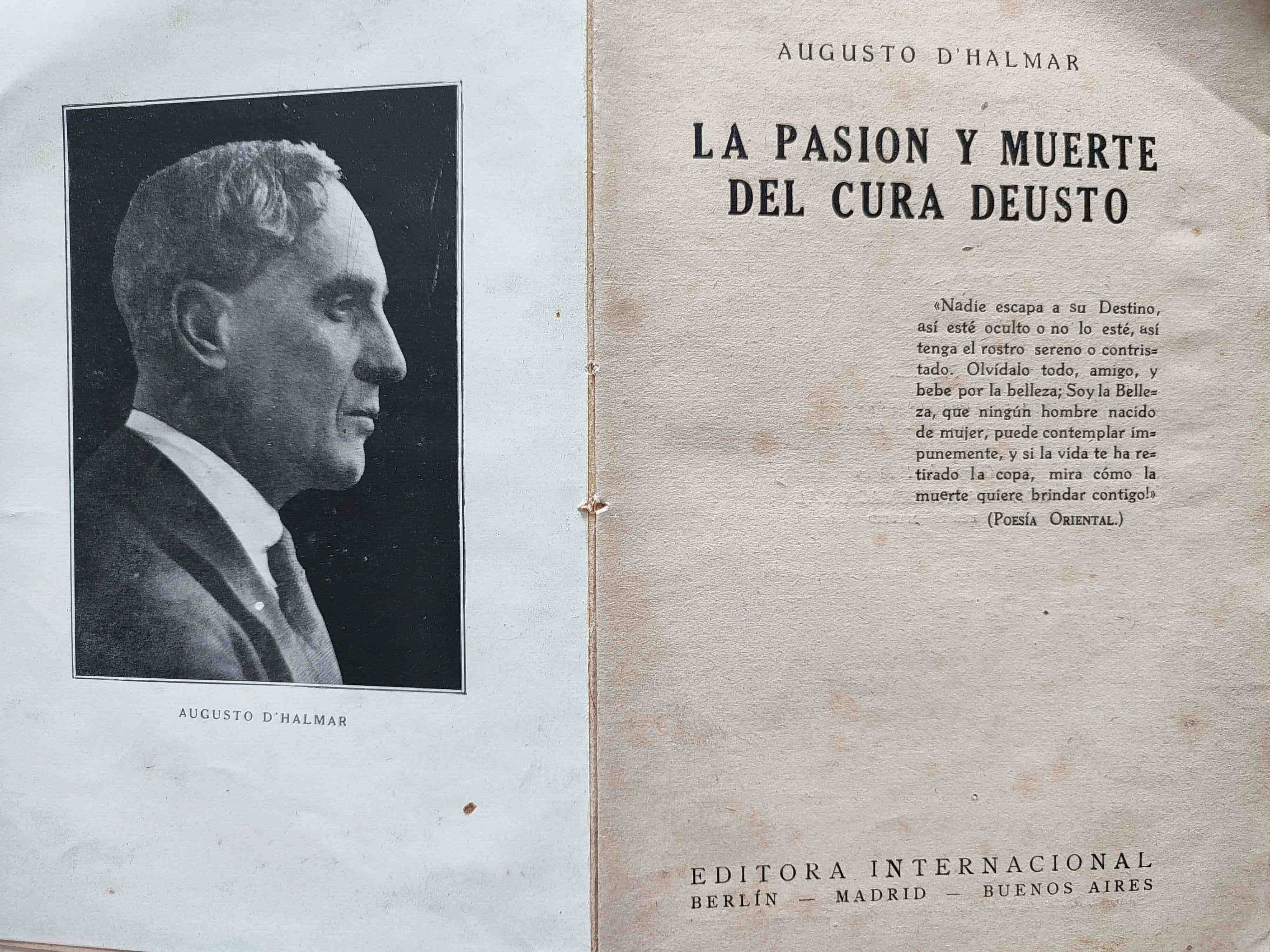 Augusto D'Halmar 	Pasión y muerte del Cura Deusto. 