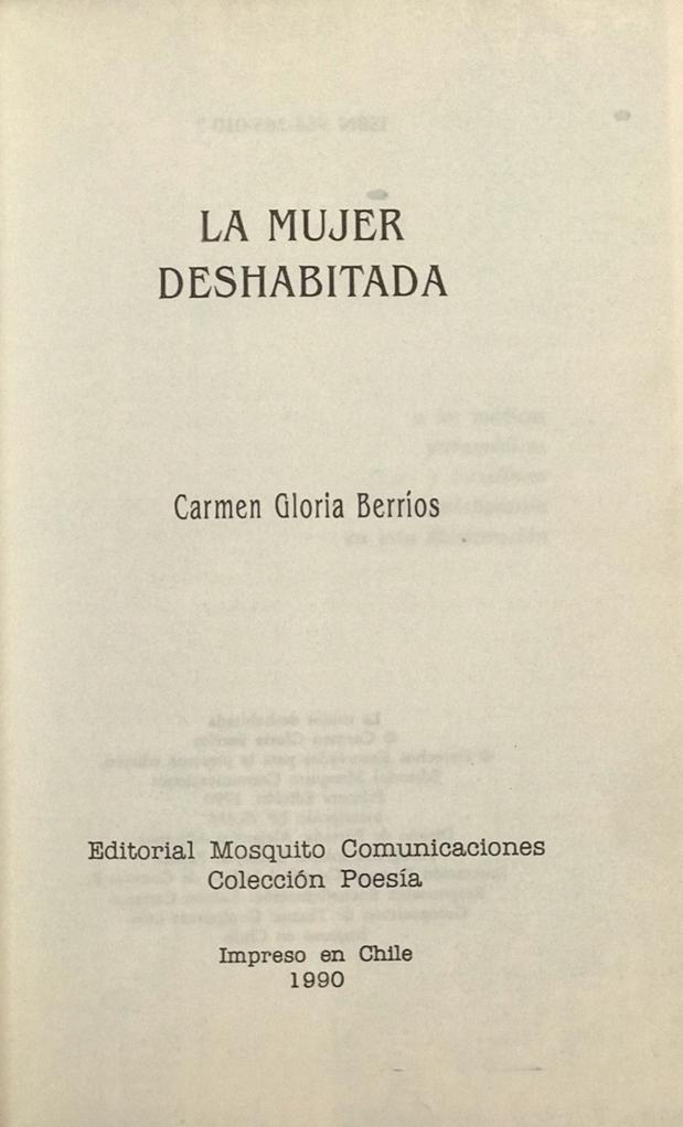 Carmen Gloria Berrios	La mujer deshabitada