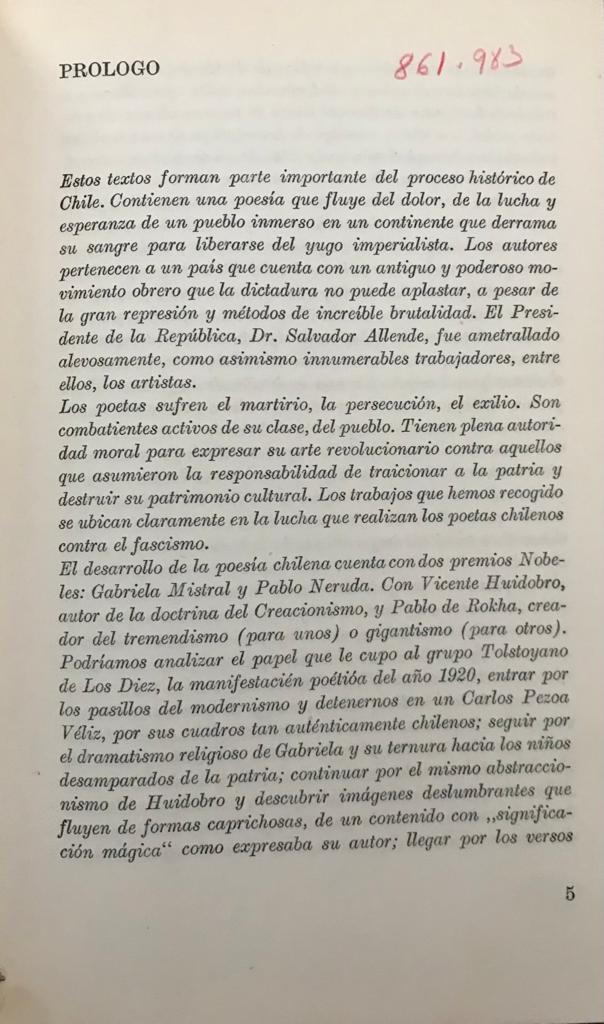 Sergio Macías (Prólogo y selección)	Los poetas chilenos luchan contra el fascismo