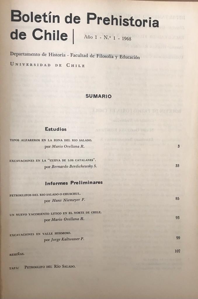 Boletín de Prehistoria de Chile. 3 revistas