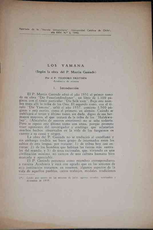 P. Teodoro Drathen - Los Yamana (según la obra de P. Martín Gusinde)