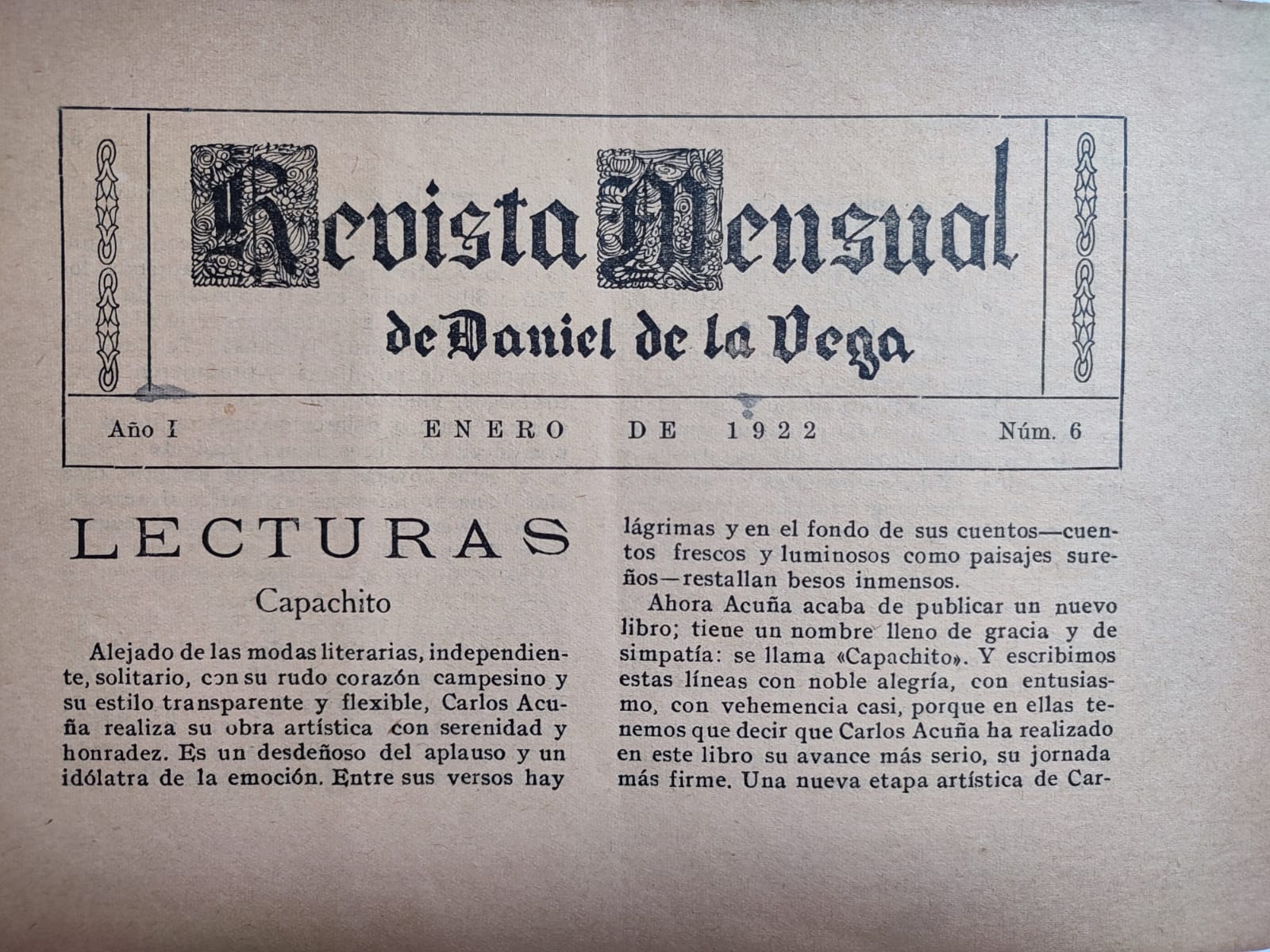 Revista Mensual de Daniel de la Vega. 