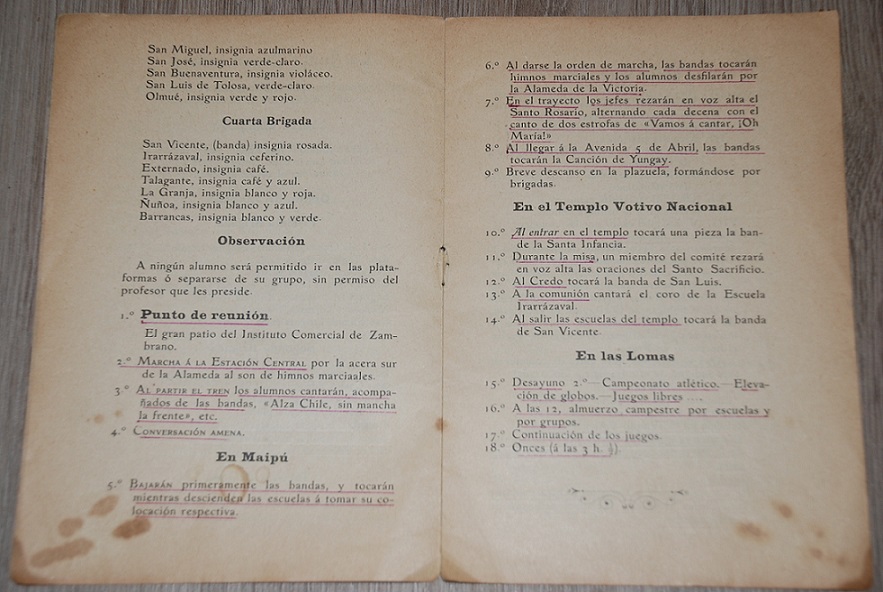 Dios y patria . Recuerdo de la solemne peregrinacion religioso patriotica efectuada por dos mil alumnos de las escuelas particulares de la capital, al templo votivo nacional y a los historicos campos de Maipu