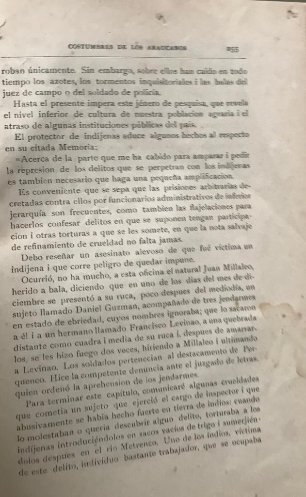 Tomás Guevara. Costumbres judiciales i enseñanza de los araucanos. 