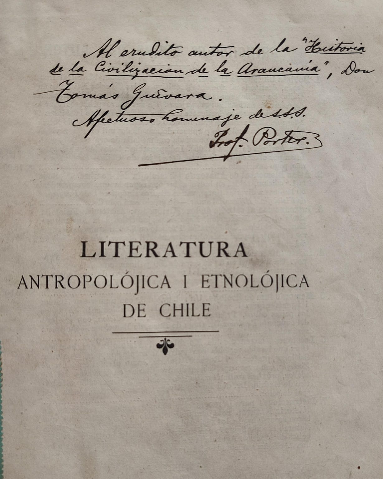 Varios autores. Etnología Americana. Literatura antropológica y etnológica de Chile. Capítulo segundo de una obra en prensa. 