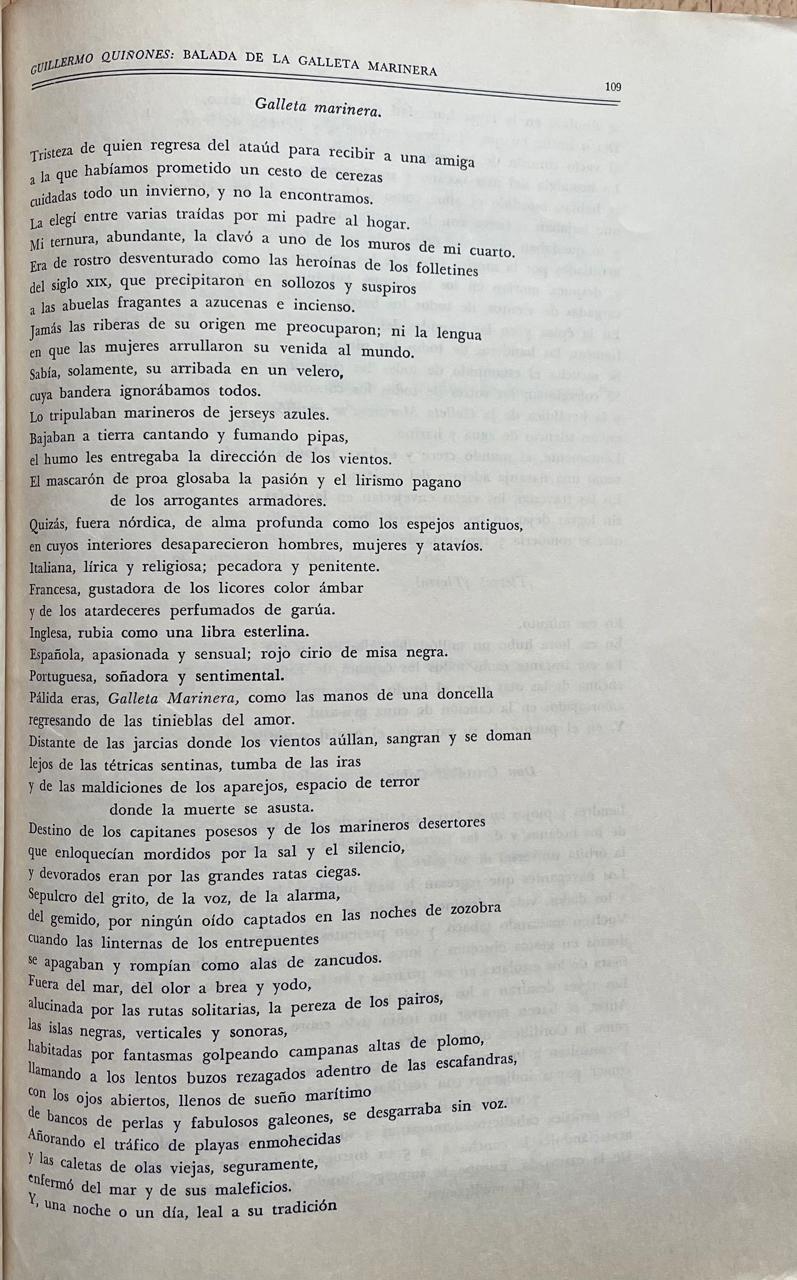 Guillermo Quiñónez Alvear	Balada de la galleta marinera