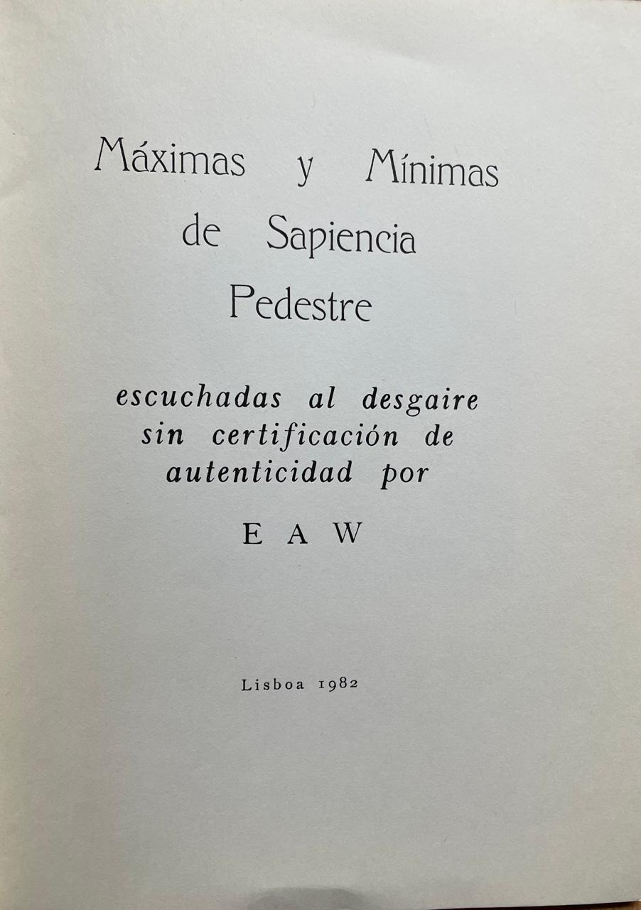 Emilio Adolfo Westphalen 	Máximas y Minimas de Sapiencia Terrestre