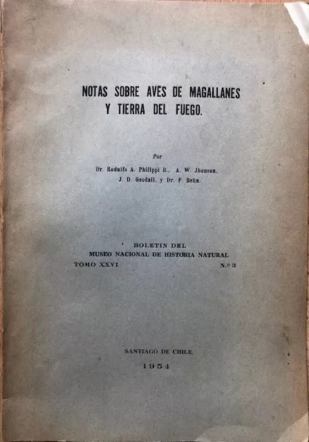 Philippi; Jhonson; Goodall; Behn. Aves Magallanes Tierra del Fuego