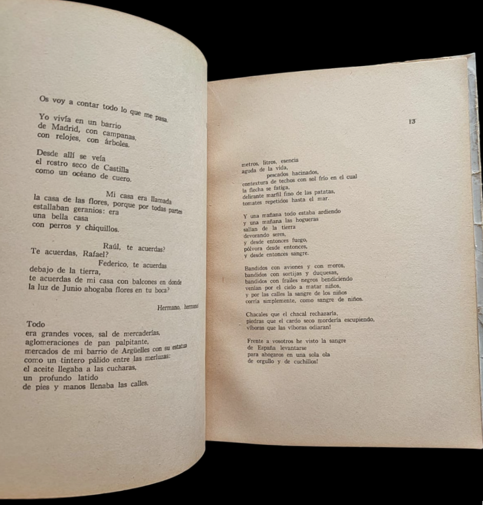 Pablo Neruda.	España en el corazón. Himno a las glorias del pueblo en la guerra. 